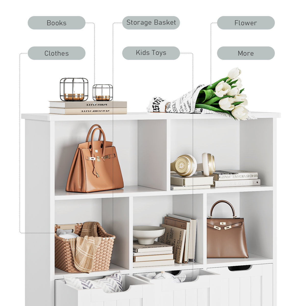 Kalb 39.4"W x 35.4'' H Toy Box and Organizer